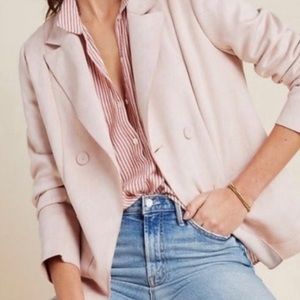 Anthropologie Monarc Gorgeous new condition blush faux suede jacket.